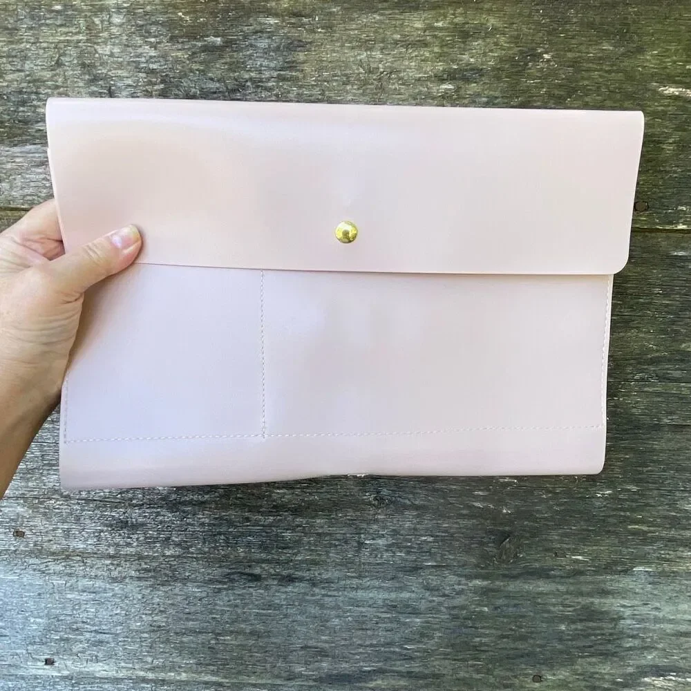 NWT Glass Ladder & Co pink portfolio or clutch